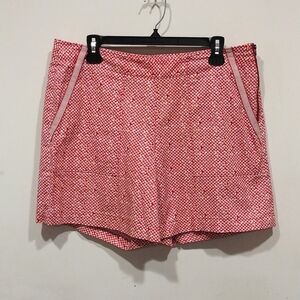 Cabi NWT High Waisted Picnic Shorts Pink & Orange Dotted Chino Style Sz 8-Summer